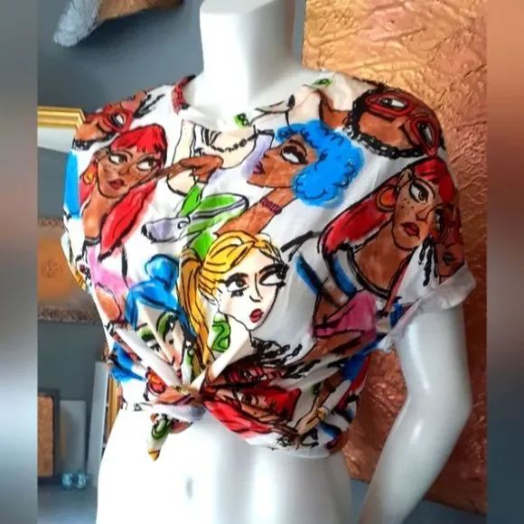 Colorful Graphic Women Top - Picture 1 of 11